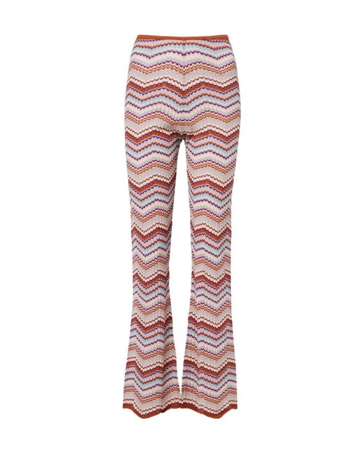 Rixo Boni Chevron Cotton Flared Pants
