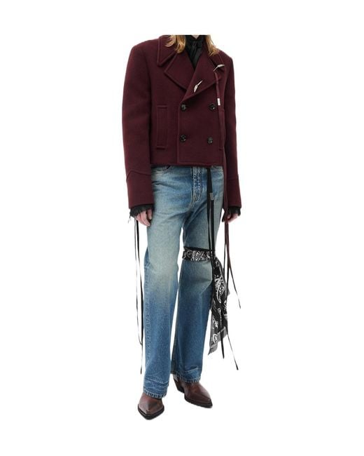 Ann Demeulemeester Red Dalmar Double-Breasted Jacket for men