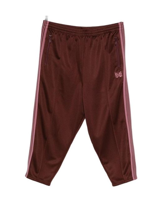 Needles Brown Side-Stripe Logo-Detail Pants for men