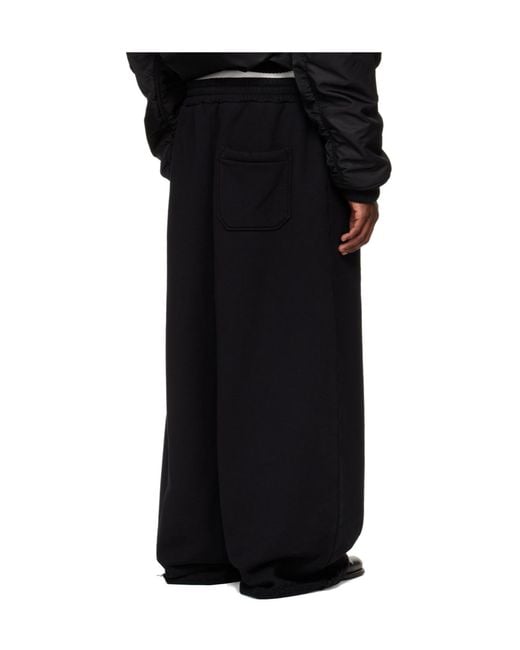 Lu'u Dan Black Raw-Cut Bontan Drawstring Casual Pants for men