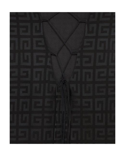 Givenchy Black 4G Jacquard Spaghetti Dress
