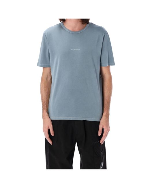 C P Company Blue Logo Print Tee for men