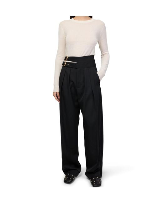 Chloé Black Pleated Casual Pants