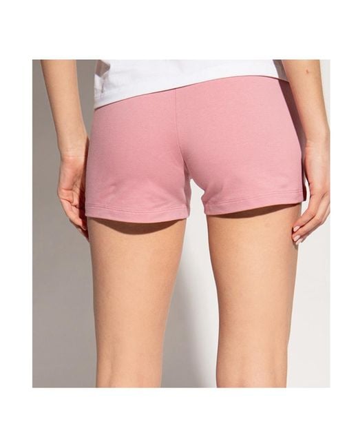 EA7 Pink Logo Print Fitted Shorts