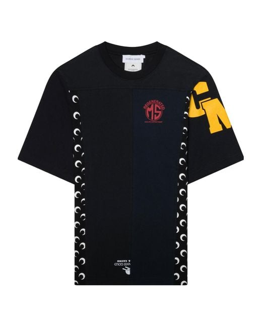 MARINE SERRE Black Logo Printed T-Shirt for men