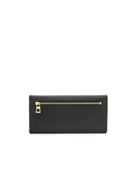 Loewe Black Logo Engraved Fold-Over Wallet