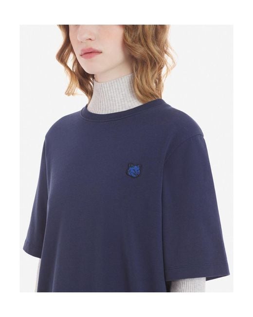 Maison Kitsuné Blue Maison Kitsuné Fox Embroidered Crewneck T-Shirt