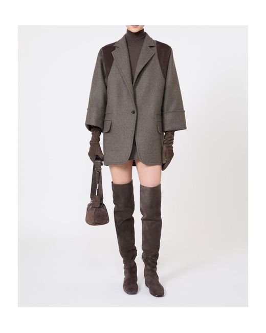 Max Mara Brown Wool Yarn Polo-Neck Sweater