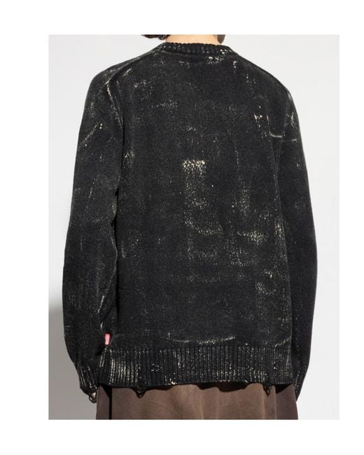 DIESEL Black K-Maxense Distressed Jumper for men
