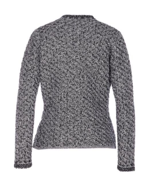 Fabiana Filippi Gray Denim Effect Sequin Tweed Jacket