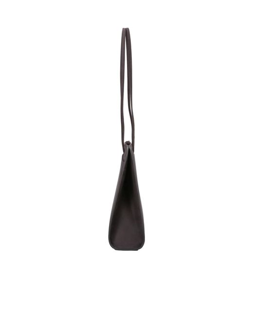 Faune Brown Lisse Structured Shoulder Bag