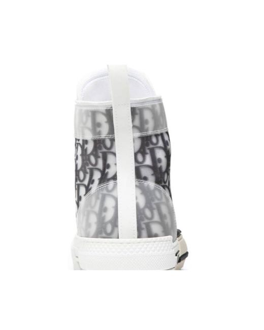 Dior White Homme B23 Oblique High-Top Sneakers for men