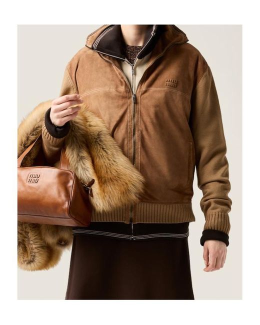 Miu Miu Brown Zipper Sweatshirt
