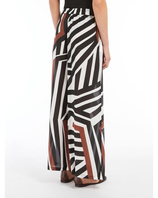 Max Mara White Tropea Printed Palazzo Trousers