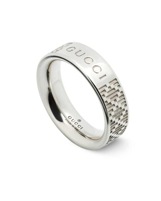 Gucci White Diamante Ring for men