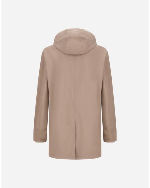 Herno Brown Zip-Up Hooded Jacket for men