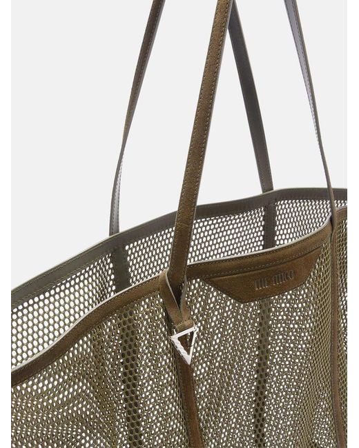 The Attico Green The Via Del Mare Mesh Tote Bag