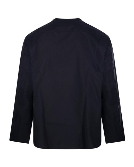 Lemaire Blue Buttoned Classic Cut Shirt for men
