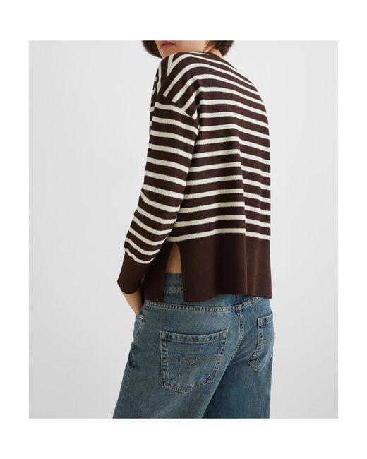 Marella Black Striped Bouclé Sweater