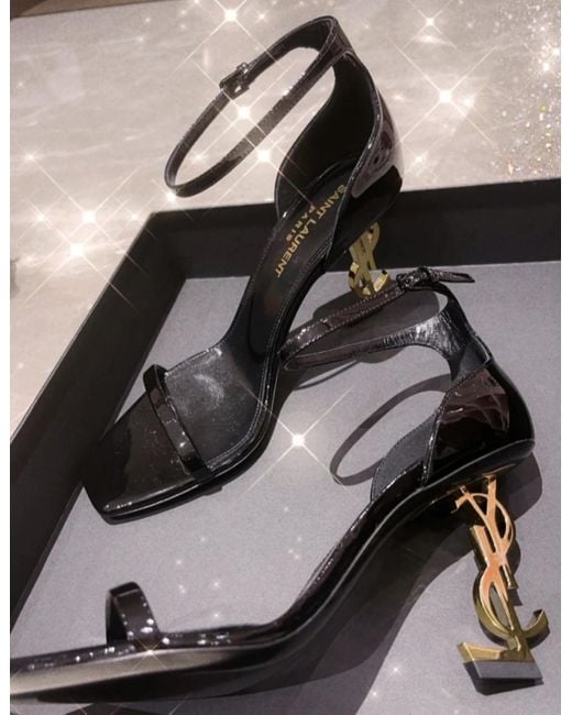 Saint Laurent Black Opyum Open Toe Sandals
