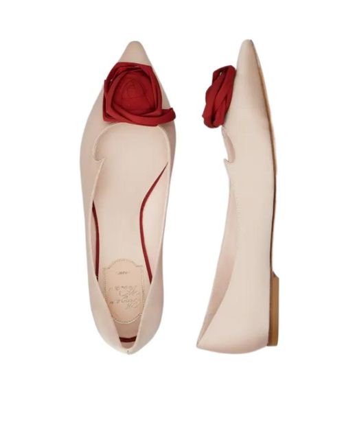 Roger Vivier Brown Rose Vivier Ballerinas