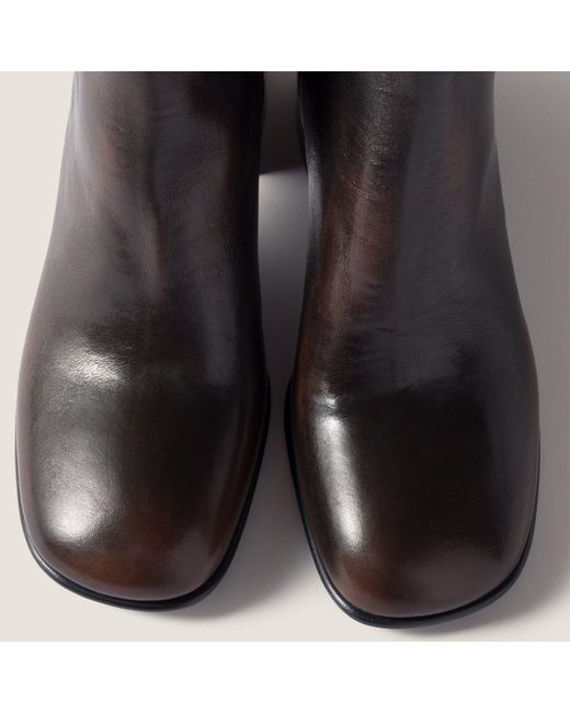 Miu Miu Black Fumé Calf Booties
