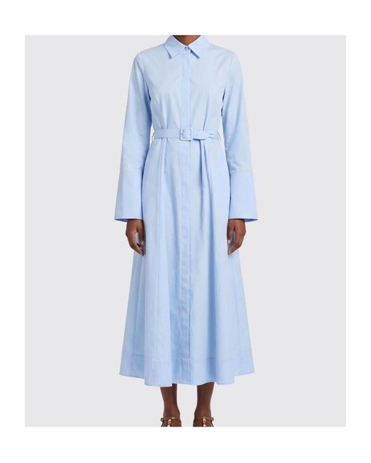 Gabriela Hearst Blue Carmina Belted Maxi Dress