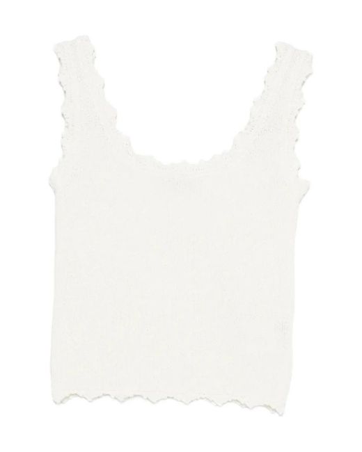 Low Classic White Sleeveless Top