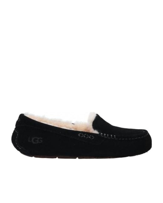 Ugg Black Ansley Logo Embossed Slip-On Loafers