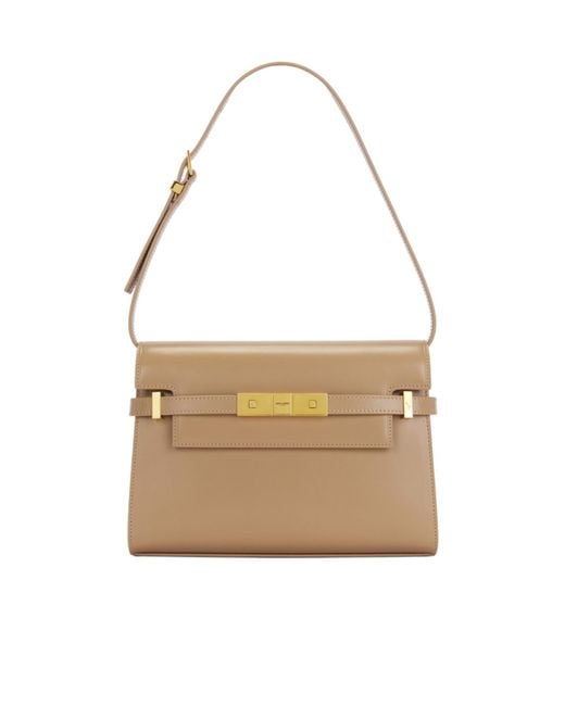 Saint Laurent Natural Small Manhattan Shoulder Bag