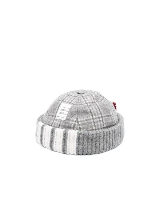 Thom Browne Gray 4-Bar Stripe Docker Hat for men