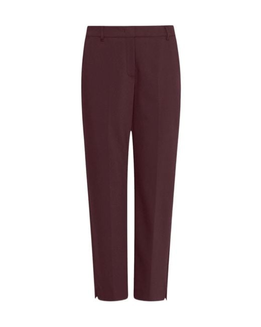 Marella Purple Stretch Cotton-Blend Trousers