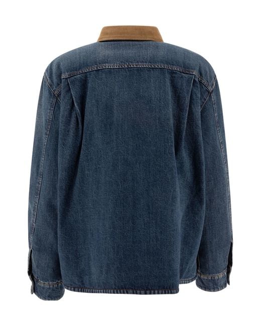 Miu Miu Blue Denim Down Jacket