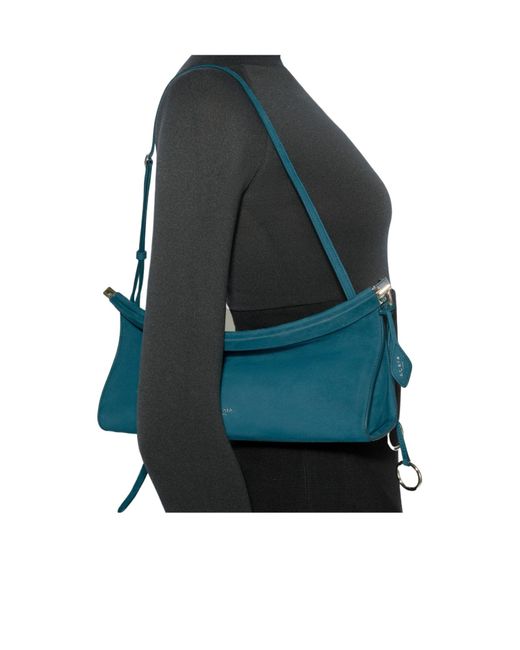 Alaïa Blue Small Nubuck Le Click East West Shoulder Bag