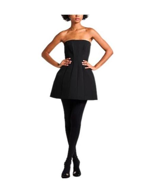 Max Mara Black Strapless Sleeveless Flare Skirt