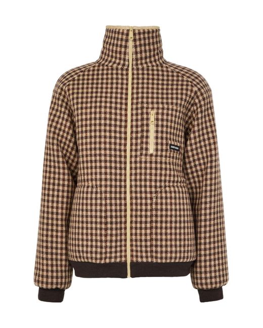 Miu Miu Brown High Collar Long Sleeve Cotton Coat