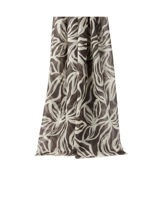 Brunello Cucinelli Multicolor Floral-Print Scarf