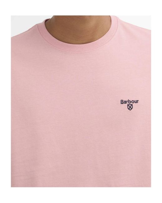 Barbour Pink Essential Sports T-Shirt for men