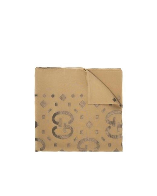 Gucci Natural Gg Logo Rectangle Scarf