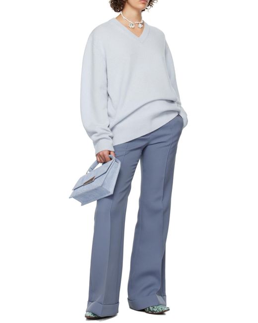 Acne Blue High-Waisted Trousers