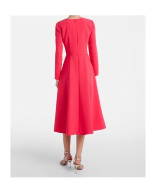 Carolina Herrera Red Bow-Detail Crêpe Midi Dress