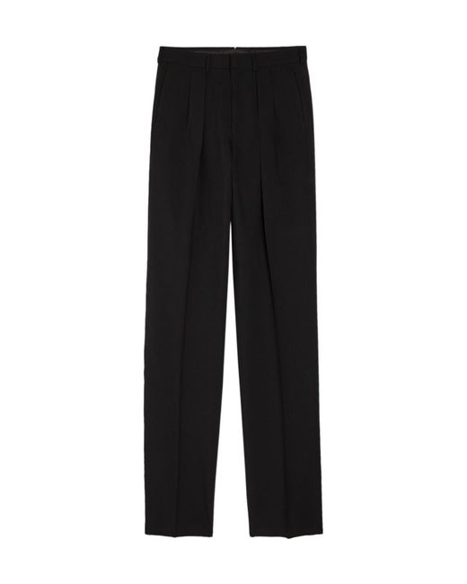 Tom Ford Black Double Pleat Wool-Blend Trousers for men