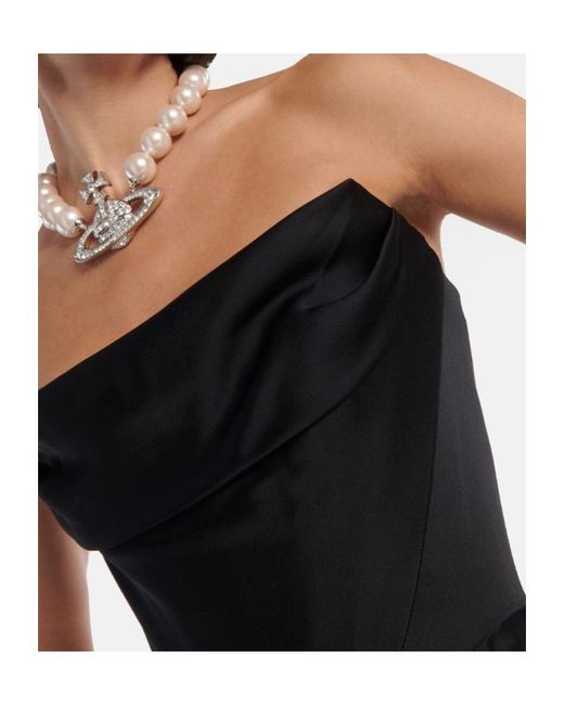 Vivienne Westwood Black Off-Shoulder Satin Gown