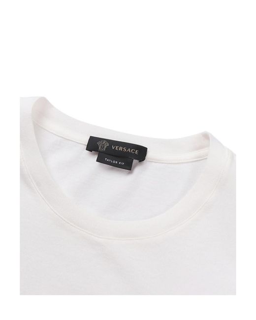 Versace White Home Signature Logo Print T-Shirt for men