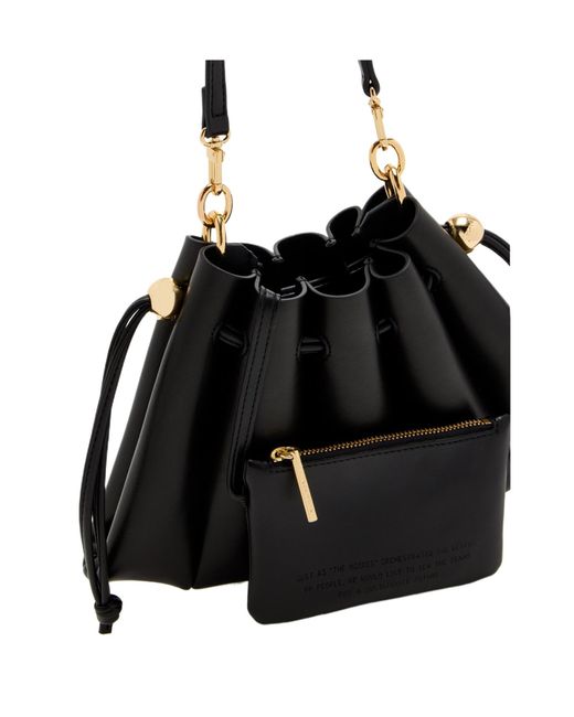 THEMOIRÈ Black Dafne Drawstring Shoulder Bag