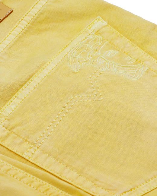 Versace Yellow Logo Straight Jeans for men