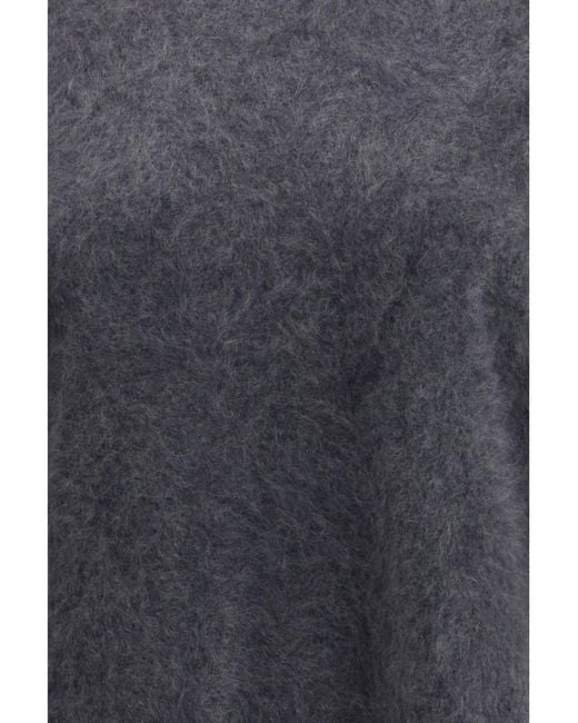 Lisa Yang Gray Maren Short-Sleeve Knitted Sweater