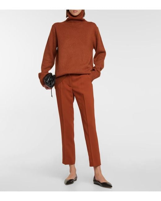 Joseph Brown Diagonal Pleated Casual Pants