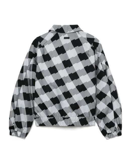 Adererror Gray Check Zipper Casual Jacket for men