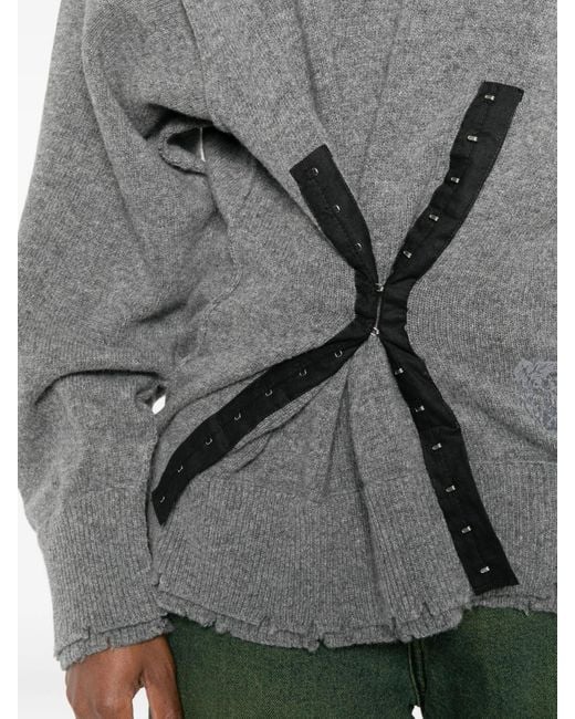 FEDERICO CINA Gray Raw-Edge Sweater